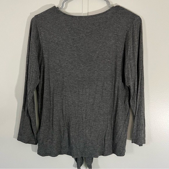 Michael Kors Derby Basics gray V-neck sweater with tie front size small NWT - Picture 4 of 4